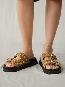 Solecia Women Platforms & Wedge Sandals - Yellow - View 10