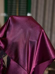 SHEIN Sexy Women's Nightgown, Front Chest Cutout Lace Patchwork, Side Tie Halter Neck Elegant Dress - Burgundy - View 8