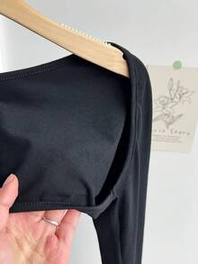 Tseoso 95% Cotton Black Solid Crop Bolero Shrug Top For Women - Perfect For Yoga, Gym, Home, School & Casual Wear - Multicolor - View 4