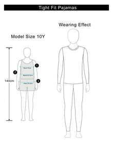 SHEIN Tween Boy Casual Cartoon Star & Moon Print Snug Fit Long Sleeve Crew Neck Pajama Set, Suitable For Autumn/Winter - Black - View 11