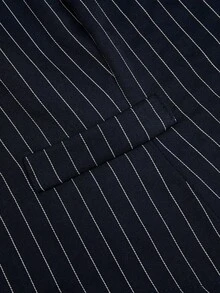 Franclia 时尚优雅修身条纹背心，女士无袖短款露脐时尚吊带衫 - 藏蓝色 - 查看 5