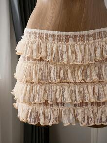 Bellisia 女士杏色迷你罩裙，适合夏季海滩度假 - 杏色 - 查看 4