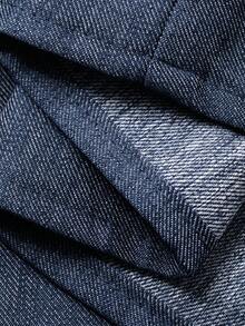 DAZY Women's Stand Collar Drawstring Tie Long Sleeve Casual Denim Jacket And Coat - Dark Wash - View 8