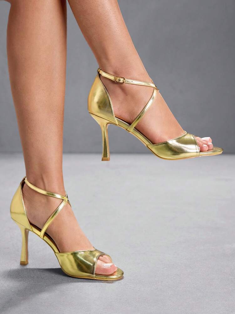 CUCCOO SZL Women's Pointed Toe Buckle Design Fashion Daily Wear High Heel Sandals Valentine's Day