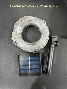 1 Đèn ống năng lượng mặt trời ngoài trời - 300/200/100/50 hạt LED, kèm tấm pin năng lượng mặt trời, 8 chế độ chiếu sáng, chống nước IPX4, thích hợp cho hồ bơi, đám cưới, Giáng sinh, sân vườn, trang trí lối đi, Halloween, trang trí ngày lễ và chiếu sáng tạo không khí, trang trí sân vườn, đèn LED dây, hoàn hảo cho hiên nhà, vườn, hàng rào, cây cối, bạt nhún, đám cưới, tiệc sinh nhật, trang trí Giáng sinh, đáp ứng 11 nhu cầu trang trí ngày lễ. - Nhiều màu - Xem 16