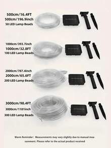 1 Đèn ống năng lượng mặt trời ngoài trời - 300/200/100/50 hạt LED, kèm tấm pin năng lượng mặt trời, 8 chế độ chiếu sáng, chống nước IPX4, thích hợp cho hồ bơi, đám cưới, Giáng sinh, sân vườn, trang trí lối đi, Halloween, trang trí ngày lễ và chiếu sáng tạo không khí, trang trí sân vườn, đèn LED dây, hoàn hảo cho hiên nhà, vườn, hàng rào, cây cối, bạt nhún, đám cưới, tiệc sinh nhật, trang trí Giáng sinh, đáp ứng 11 nhu cầu trang trí ngày lễ. - Nhiều màu - Xem 12