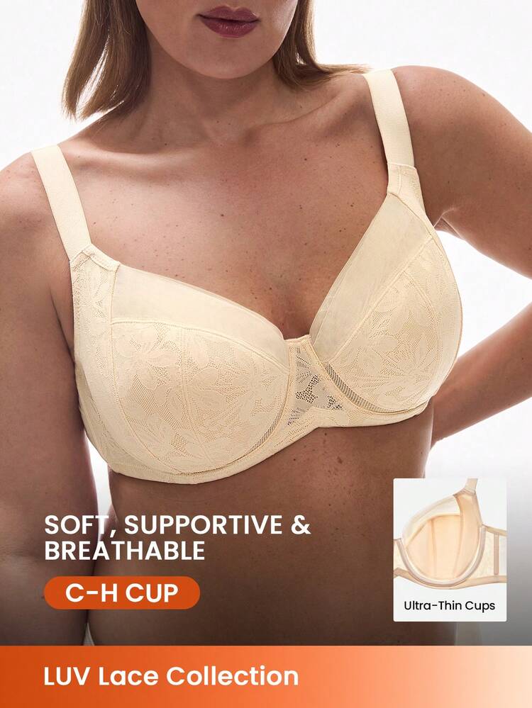 Plus Full Coverage Sheer Minimizer Bra