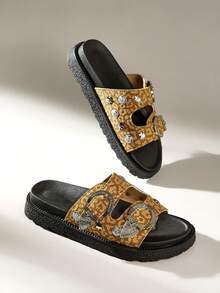 Solecia Women Platforms & Wedge Sandals - Yellow - View 2