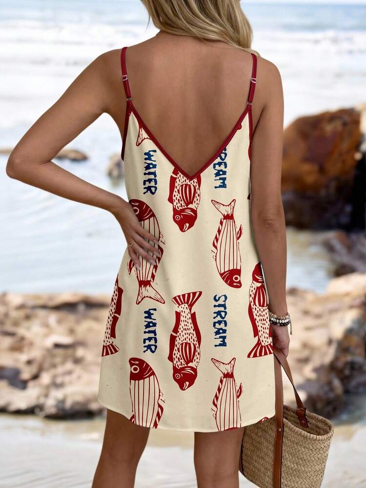 Sylviya Women's Casual Printed Mini Dress, Suitable For Autumn/Winter Spring - Multicolor - View 2