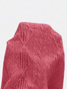 EASEVO Plus Size Knit Casual Short Sleeve Shirt - Red - View 6