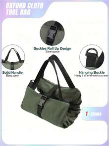 1pc CRILANO Heavy-Duty Roll-Up Tool Bag - Waterproof Oxford Cloth Organizer For Mechanics, Electricians, Carpenters & More - Durable, Portable & Stylish Industrial Gear With Multiple Compartments, Tool Storage Organizer - Multicolor - View 8