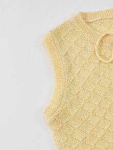 Franclia 女士基本款时尚简约通勤蝴蝶结肩带开衫度假沙滩夏季外套 - 黃色 - 查看 3