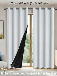 2片装遮光窗帘，隔热衬里，适用于客厅、卧室、厨房、浴室等家居装饰。 - 純色 - 查看 17