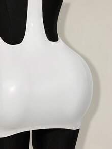 SHEIN ICON 2026 New Arrive Women's Y2k White Solid Color Backless Sleeveless Bodycon Mini Dress,Spring/Summer Open Back ,Summer - White - View 11