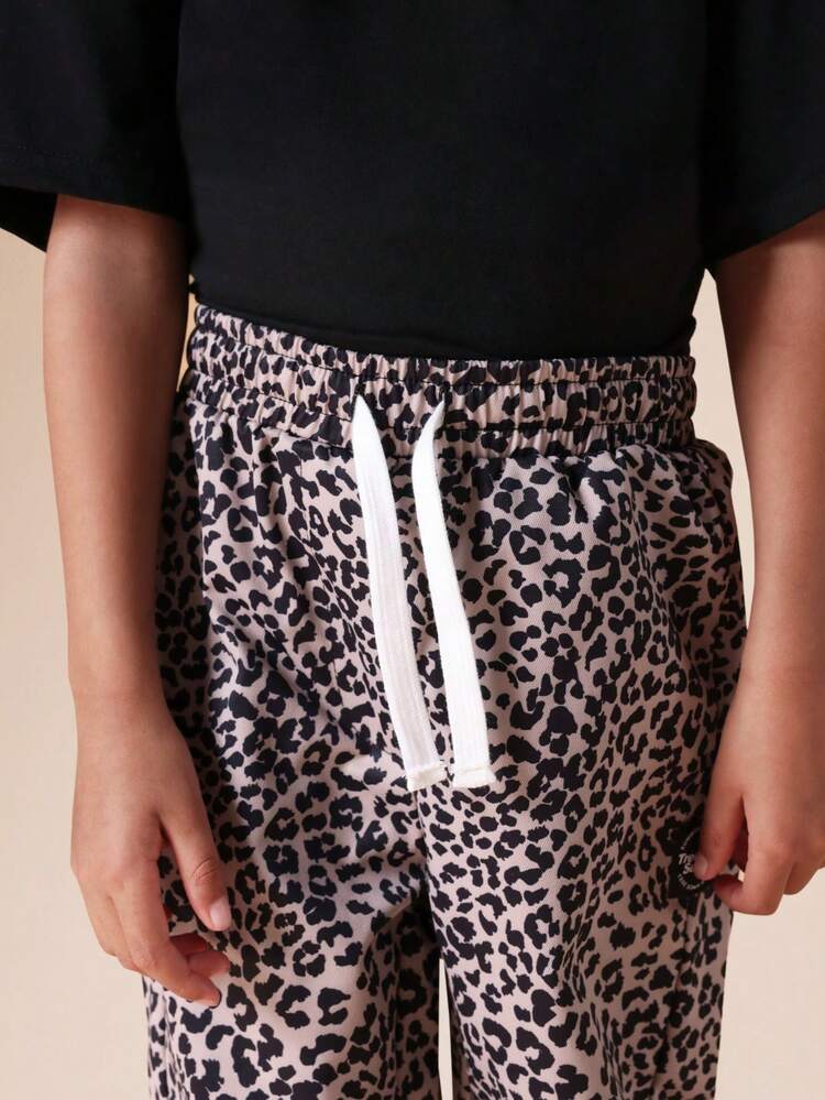 Leopard Print Pull On Joggers