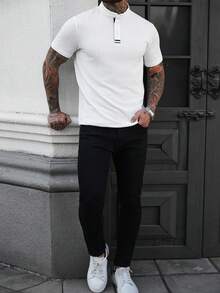 Manfinity CasualCool Men's Short Sleeve Casual Commuter Versatile Polo Shirt - White - View 6