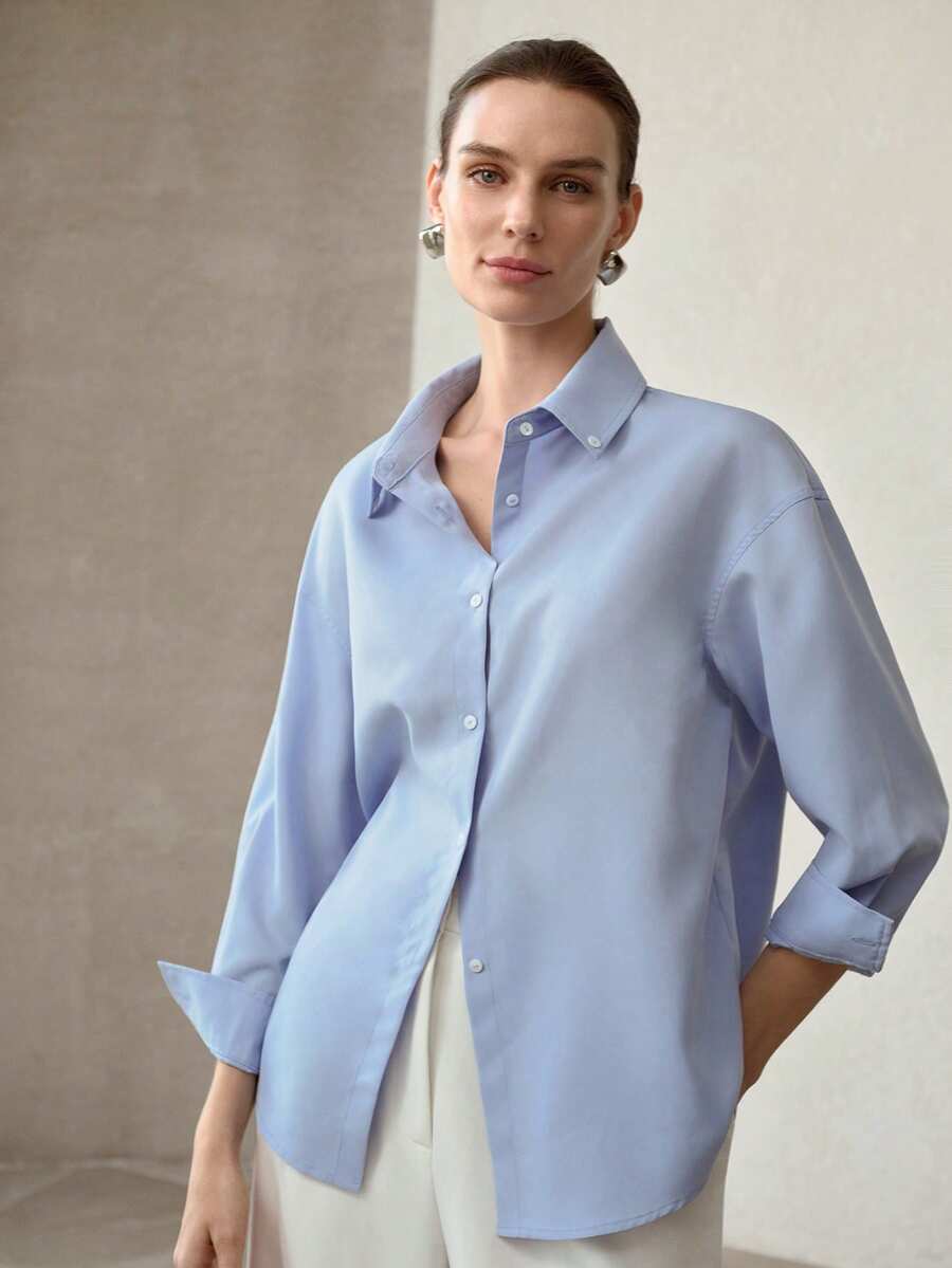 MOTF PREMIUM WOMEN'S , VERSATILE AND ELEGANT FOR PAIRING WITH ALL-MATCH BLOUSE WITH SCARF FOR COMMUTING - Blue - View 1