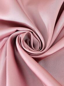 GlowEve Women's Elegant Satin Twill Shiny Waist Belt Casual Skirt - Pink - View 5