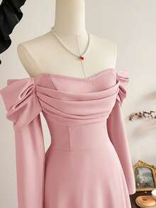 Vintamour 复古优雅女士连衣裙，带口袋，休闲假日派对连衣裙，红色冬季女装，女士冬季服装，女士圣诞节服装，圣诞节服装，新年服装，新年服装，女士感恩节服装，冬季连衣裙，女士圣诞连衣裙，圣诞派对连衣裙，女士新年夜连衣裙，优雅派对连衣裙，女士毕业礼服，女士优雅连衣裙，女士正式连衣裙 - 藕粉色 - 查看 7