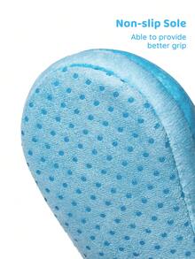 CoComelon X SHEIN Cute Cartoon Blue Boys Children Boys Non-Slip Indoor Slippers Toddlers & Kids Soft Plush Warm Winter House Shoes, Lightweight And Durable, Anti-Slip Silicone Dots,Home Bedroom Air-Conditioned Room Spring, Autumn And Winter - Blue - View 3
