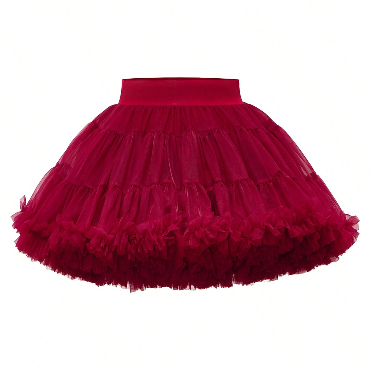 Falda de tul roja elegante para niña, adecuada para primavera, verano y otoño, apropiada para salidas, fiestas y eventos, se puede combinar con cami