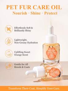 PETSIN Concentrated Coat Oil For Dogs & Cats | Sweet Orange Scented Leave-In Treatment With Dropper, 0.67 Fl Oz | For Deep Nourishment, Shine & Easy Comb-Out Of Mats & Knots - Multicolor - View 2
