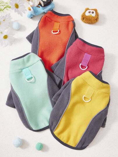 PETSIN Autumn/Winter Plush Velvet Pet Vest & Hoodie – Soft Warm Sweater With Traction Buckle For Dogs, Cats & Small Animals, Indoor/Outdoor Wear