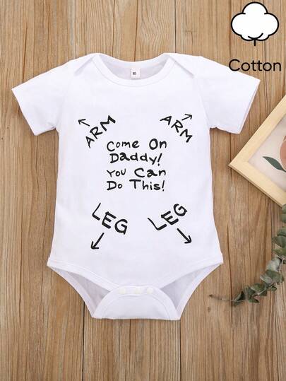 SHEIN Baby Boy Slogan Graphic Bodysuit