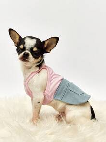 PETSIN Rochie roz drăguță, casual, de zi cu zi, pentru animale de companie - Roz - Vizualizare 4
