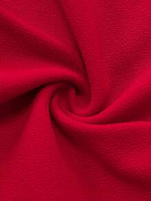 Franclia 优雅红色女士T恤，肩部饰有蝴蝶结系带，修身设计，腰部有褶皱。 - 紅色 - 查看 3