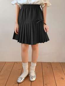 Dazy Kids Tween Girls' Casual Pleated Mini Skirt, Daily Wear & School Style, Summer - Grey - View 2