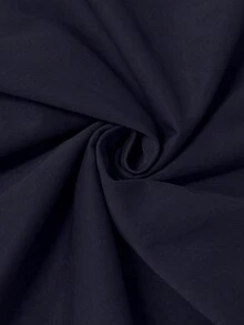 GlowEve CURVE Plus Size Women Summer Elegant Solid Color Pleated Waist Sleeveless Dress - Navy Blue - View 4