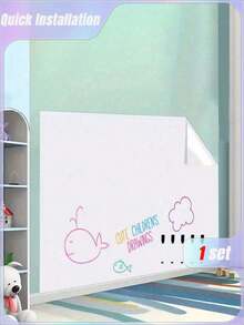 1 لفة ملصق حائط للسبورة الذاتي اللصق سميك - قابل للإزالة، يأتي مع 5 أقلام سوداء مائية، مصنوع من مادة فينيل سميكة، مناسب للكتابة والرسم، يستخدم في المكتب وديكور المنزل - جدار السبورة البيضاء/5 أقلام مائية مجانية - مشاهدة 10