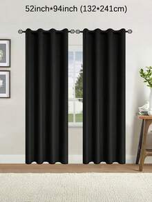 2片装遮光窗帘，隔热衬里，适用于客厅、卧室、厨房、浴室等家居装饰。 - 純色 - 查看 18
