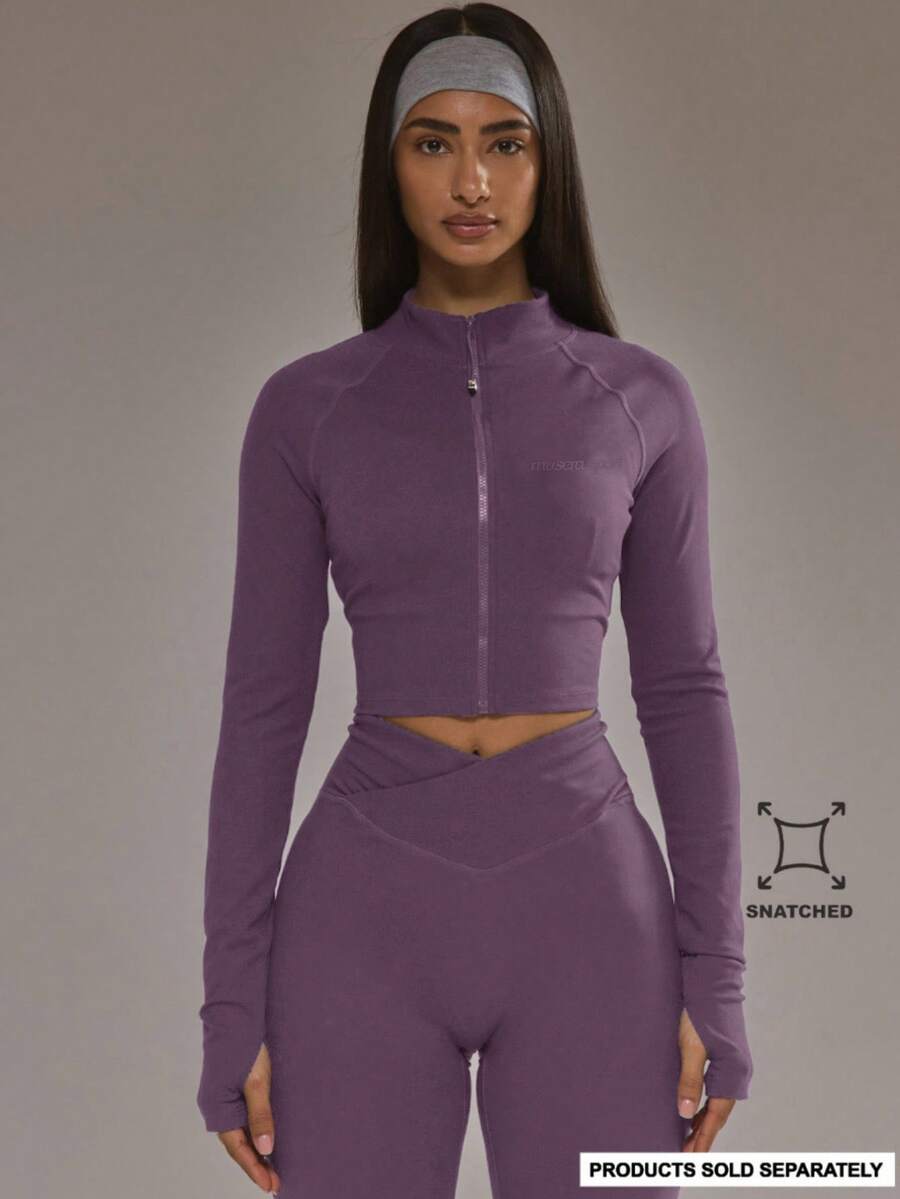 Musera Sport 短款拉链式BBL夹克（仅限板式网球冬季运动服，适合运动健身锻炼） - 紫色 - 查看 1