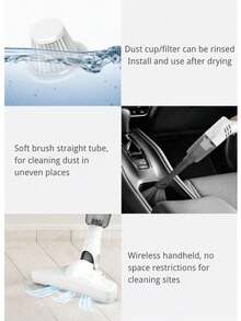 1 Aspiradora de mano de alta potencia - Liviana, recargable, con diseño de ciclón de alta succión para uso en el hogar, el automóvil y la oficina, succión potente y alta eficiencia, regalo para fiestas. - Multicolor - Ver 10