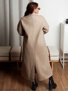 Lupita Cardoza Casual Long Woolen Collar Jacket Fall Winter Cloth For Women - Camel - View 2