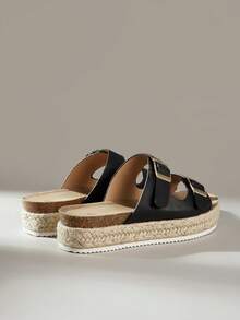 Solecia 女士平底凉鞋 - 黑色 - 查看 4