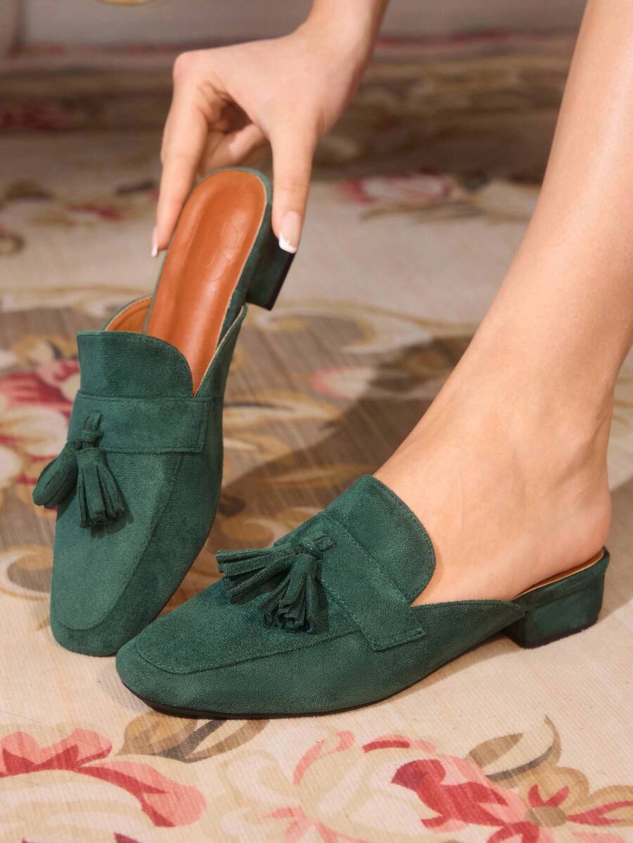 CUCCOO TILAWA New Summer Slip-On Loafers With Tassels, Casual Outdoor Sandals - Cadet Blue - View 1