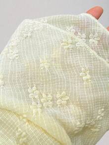 Sweetra Romantic Knitted Lace Twist Tie Layered Ruffle Hem Cropped Dress For Women, Sweet Style, Spring/Summer - Yellow - View 4