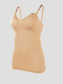 SHEIN 3pcs/Set Women's Seamless Minimalist Solid Color Maternity Bras, High-Quality, High Cost-Effective, Comfortable, Portable, Long Style - Multicolor - View 4