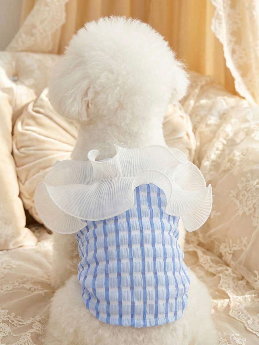 PETSIN 可爱休闲家居服 清新时尚 舒适宠物连衣裙 - 藍色 - 查看 1