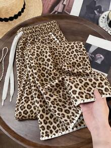 Resyla 女士长裤 / 豹纹印花 / 性感火辣风格 / 时尚复古派对 / 宽松舒适的女士阔腿裤 / 2026秋冬新款女士休闲长裤 - 彩色 - 查看 1