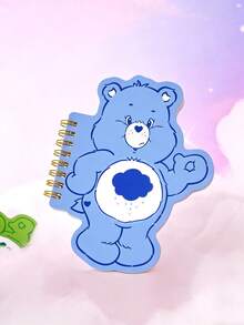 SHEIN X Care Bears 1pc Cute Cartoon Cheer Bear Shaped Portable Spiral Notebook, 80 Pages 40 Sheets Blank Inner Pages, Suitable For Learning, Writing, Drawing, Suitable For Students And Women - Blue - View 4