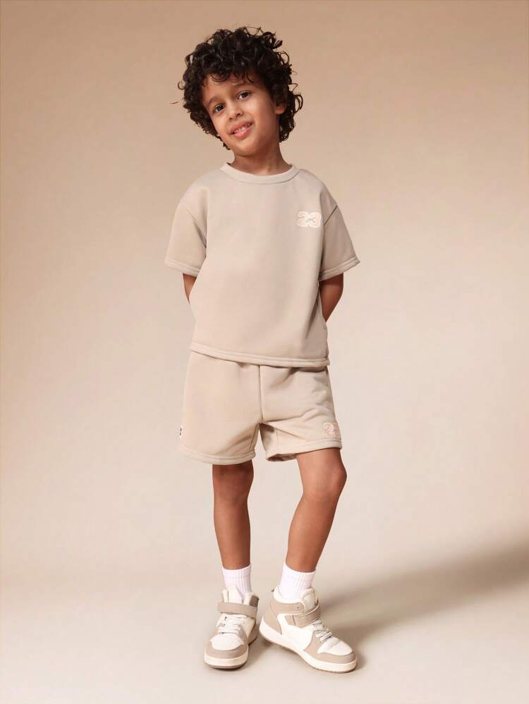 Oversized Tee And Shorts With Number Print