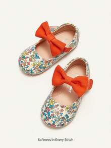 Cozy Pixies A Pair Of Fashionable And Versatile Spring And Summer Models, Colorful Contrasting Colors, Childlike Fun, Cute Floral Bows, Girls' Versatile Pastoral Princess Shoes, Baby Flats - Multicolor - View 2