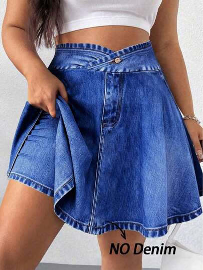 Elenzga Shorts de tela vaquera de talle alto con estampado azul claro para mujer de talla grande, adecuados para deportes, correr al aire uso casual diario