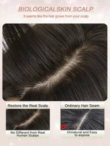 ZERO-NET 115克 16英寸 女士真人发片 8x8英寸大底座 适合头发稀疏的女性 - S2 - 查看 8