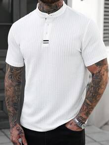 Manfinity CasualCool Men's Short Sleeve Casual Commuter Versatile Polo Shirt - White - View 5
