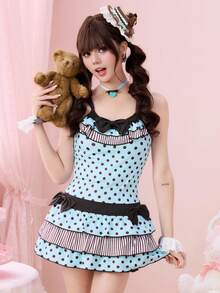 ROMWE Kawaii 女士波点荷叶边吊带背心 - 彩色 - 查看 6